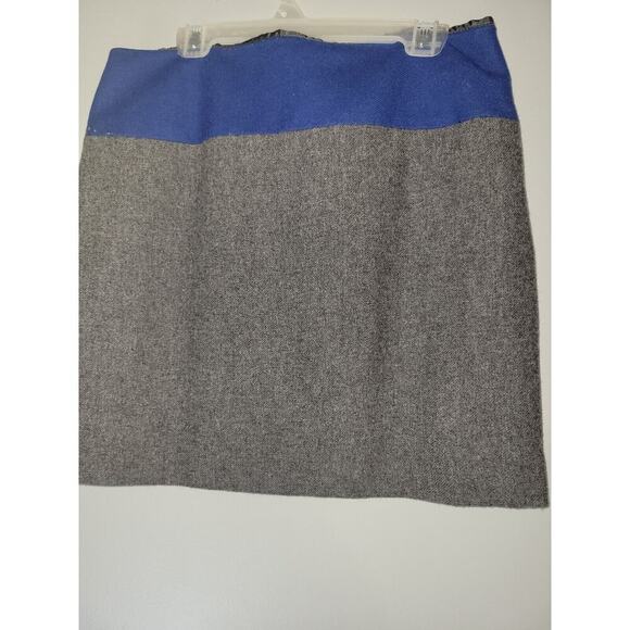 GAP Mini Skirt Women Sz 4 Blue Gray Wool Blend Lined Side Zip - Picture 8 of 9